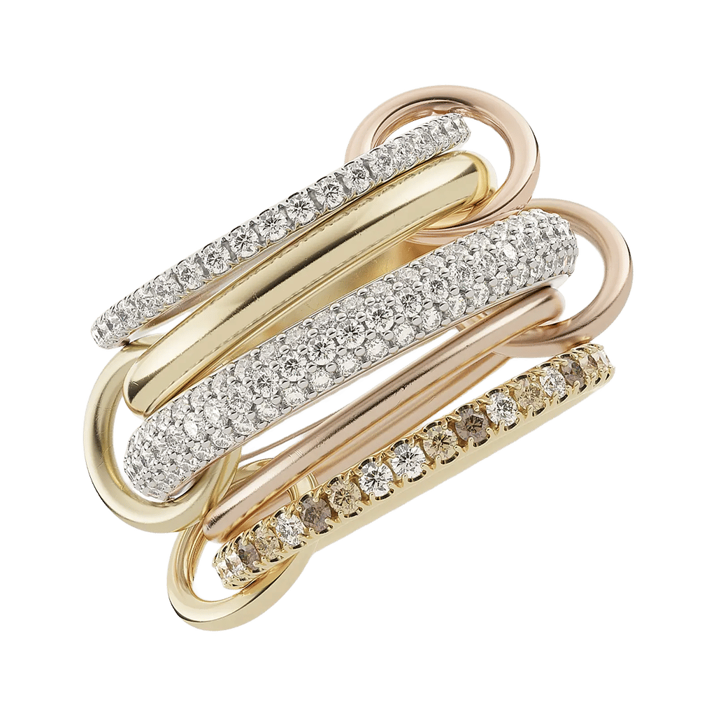 Spinelli Kilcollin Leo Tri-Tone 18K Gold & Tri-Tone Diamond 5-Link Ring