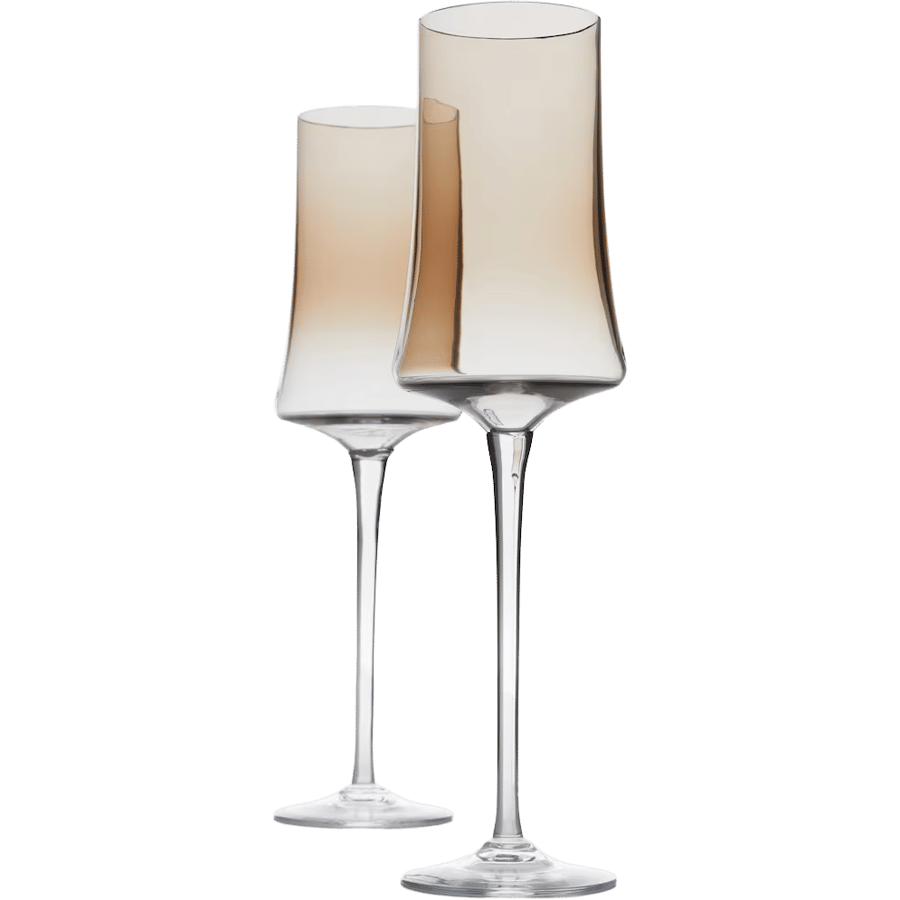 Set of 2 Murano glass champagne flutes