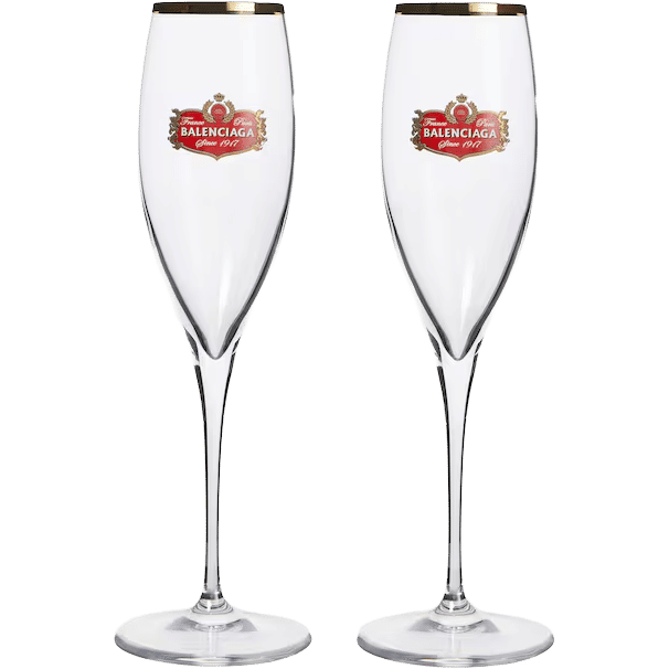 BALENCIAGA Set of 2 champagne flute glasses