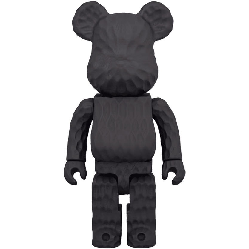 Bearbrick Karimoku x Fragment (Carved Wooden) 400% Black