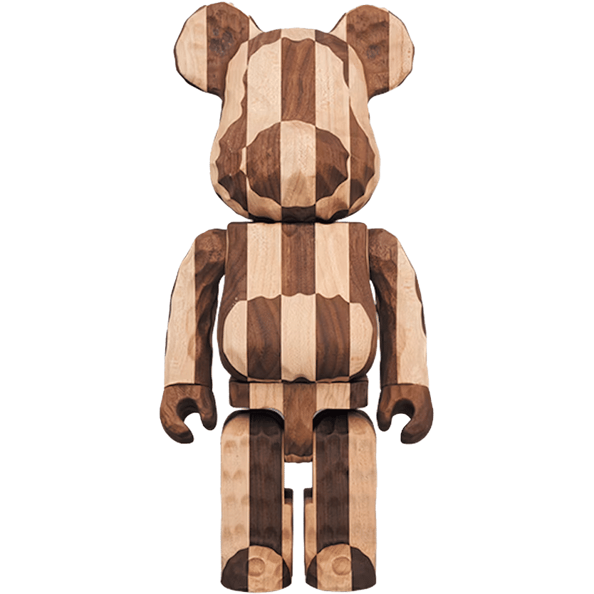 Bearbrick Karimoku Fragment Carved Wooden Longitudinal Chess 400% Wood