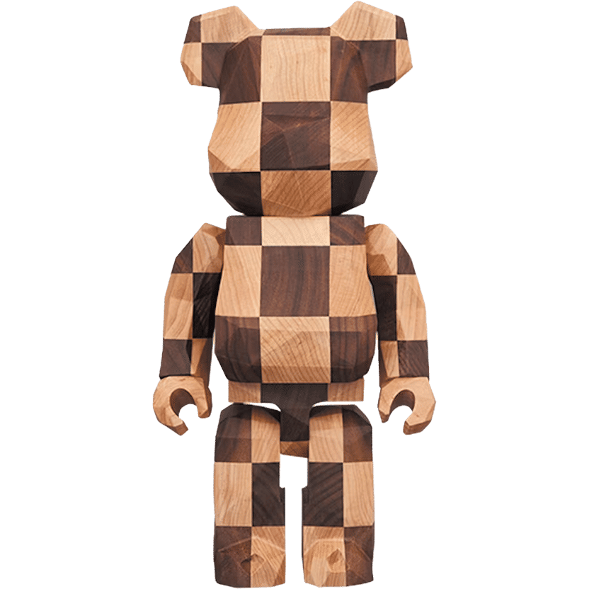 Bearbrick Karimoku Fragment 400% Polygon Chess 400% Wood