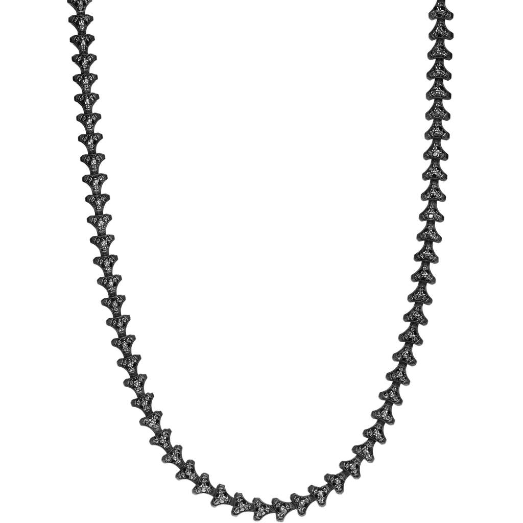 David Yurman Armory® Necklace Black Titanium with Black Diamonds, 9.5mm