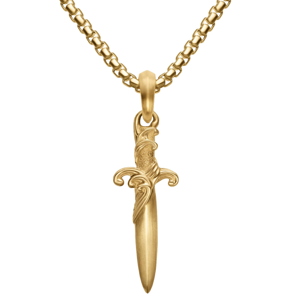 David Yurman Waves Dagger Amulet 18K Yellow Gold, 31mm