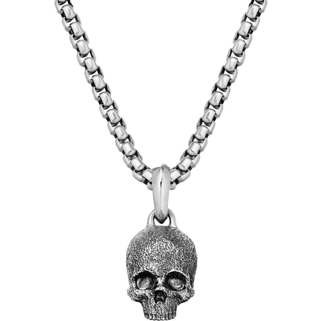 David Yurman Memento Mori Skull Amulet Sterling Silver, 16mm