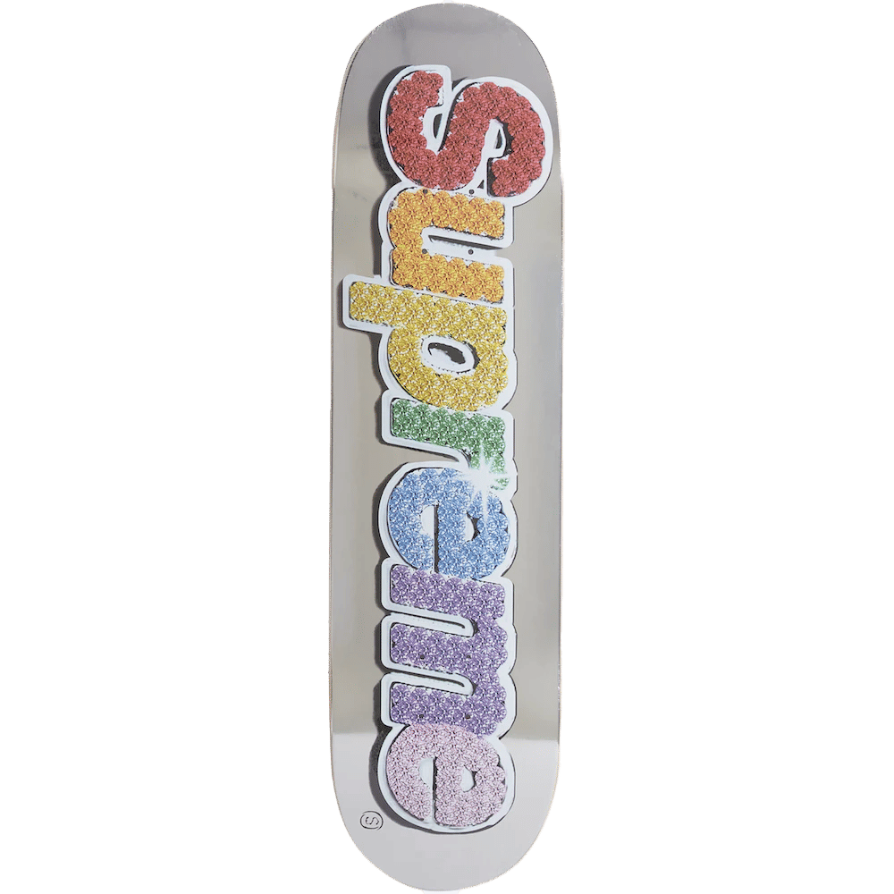 Supreme Bling Box Logo Skateboard Deck Platinum
