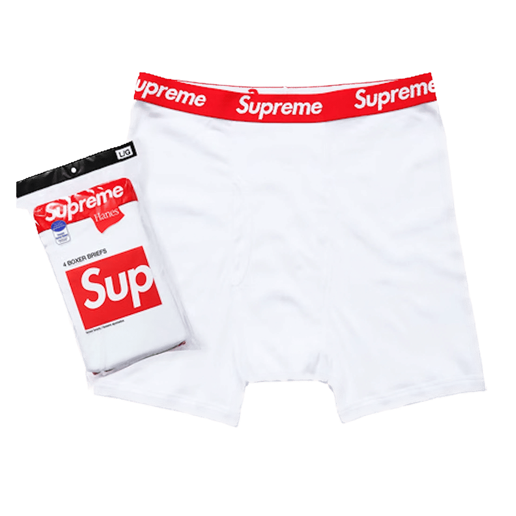 Supreme Hanes Boxer Briefs (4 Pack) White
