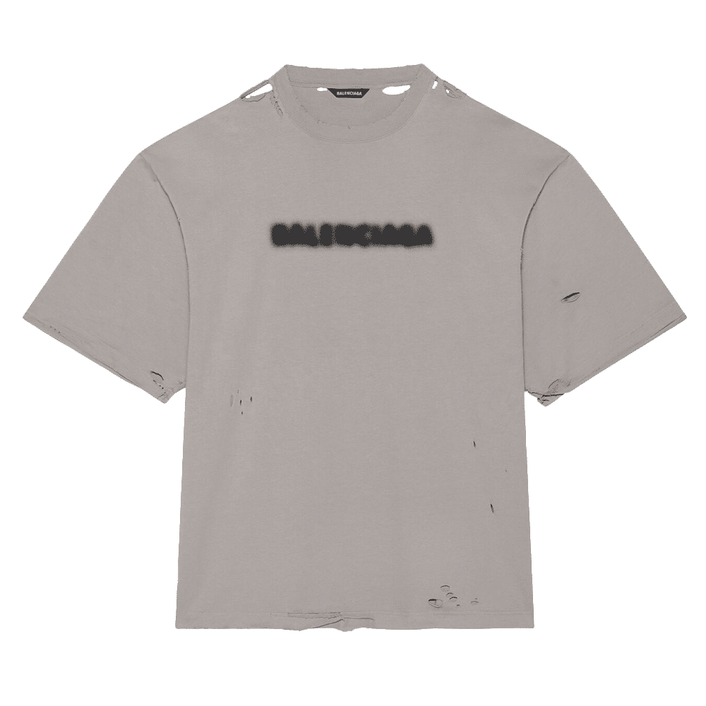 Wide Fit Blurry T-Shirt Grey Black