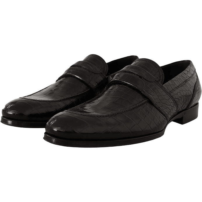 Dolce & Gabbana Elegant Crocodile Leather Moccasin Men's Shoes