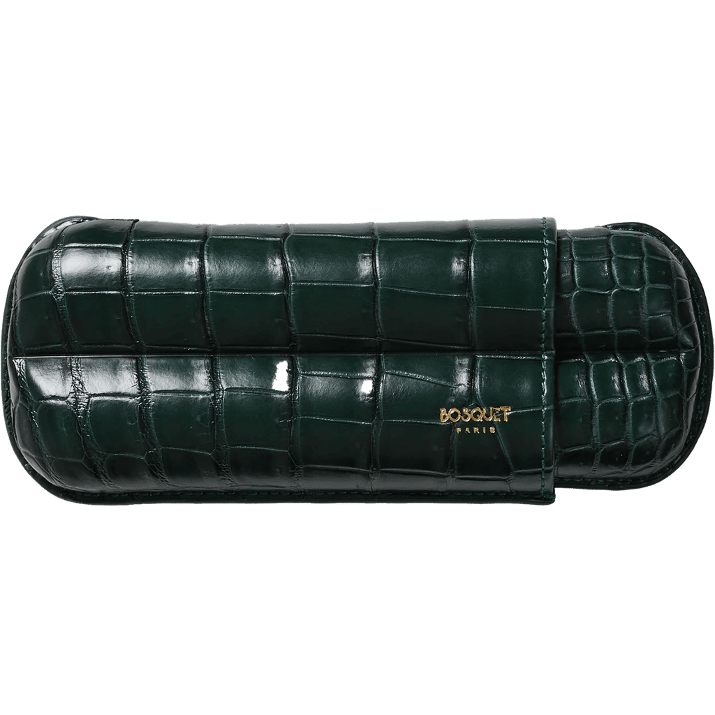 Bosquet Crocodile Cigar Case, Forest Green