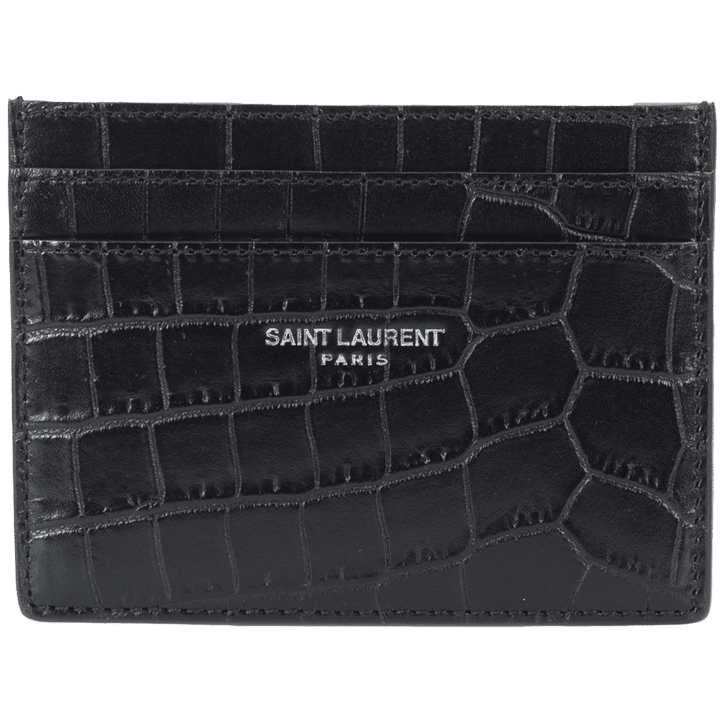 Saint Laurent crocodile-embossed leather cardholder