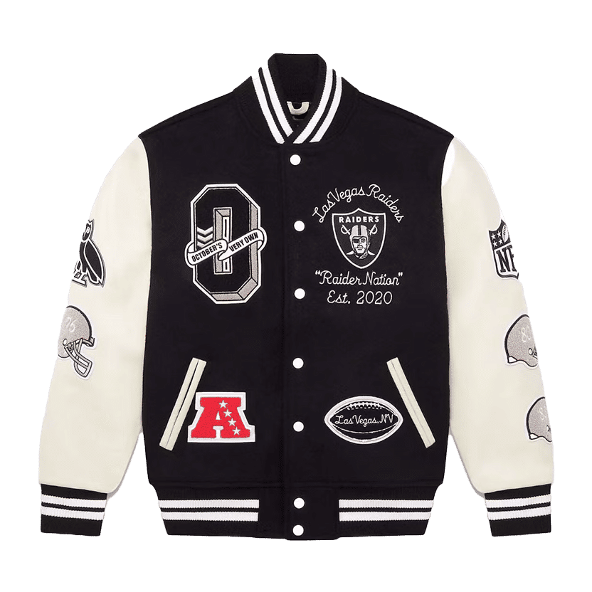 OVO x NFL Las Vegas Raiders Varsity Jacket Black