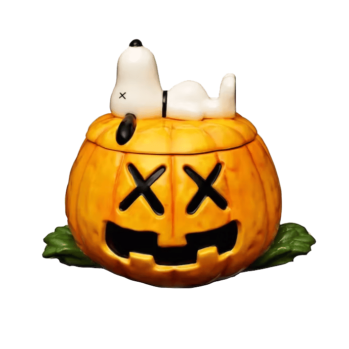 KAWS x Peanuts Snoopy Halloween Pumpkin Ceramic Jar Orange