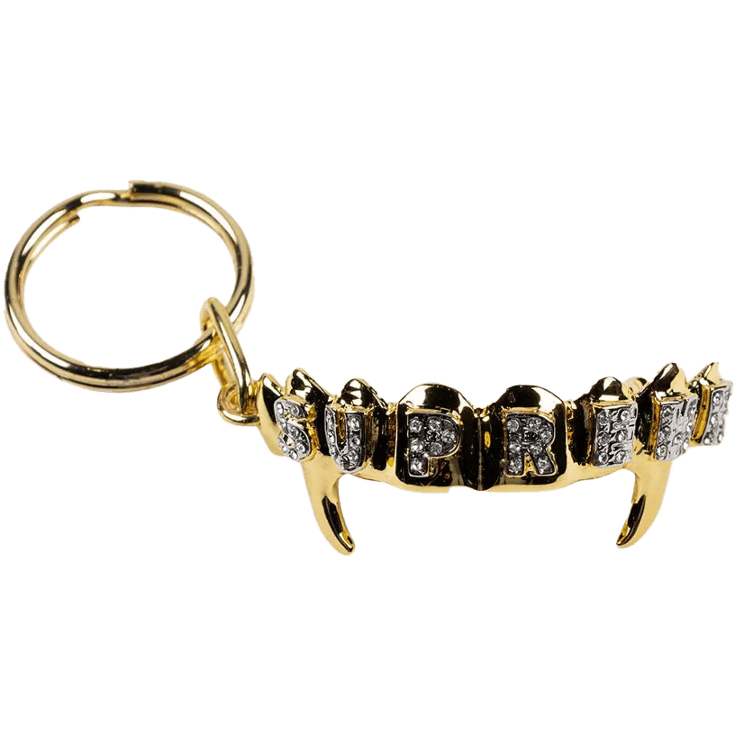 Supreme Fronts rhinestone-logo keychain