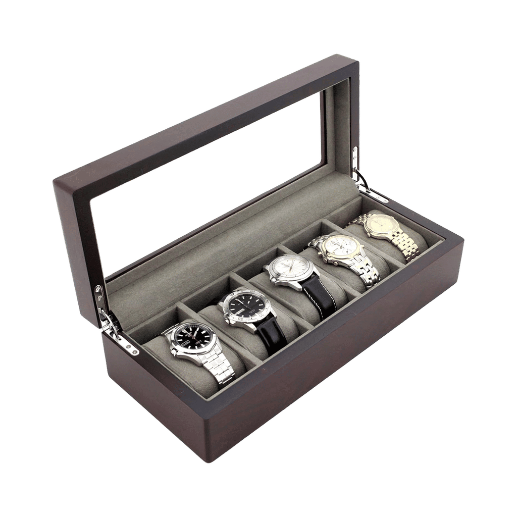 5 Slot Watch Box Wood