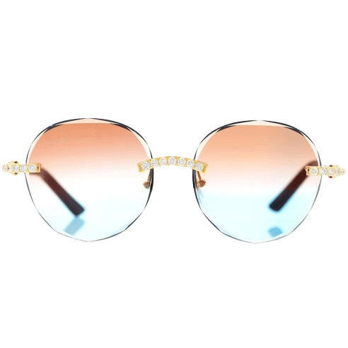 Cartier Glasses Iced Out Diamond Rimless - 3.50ctw - Yellow Gold
