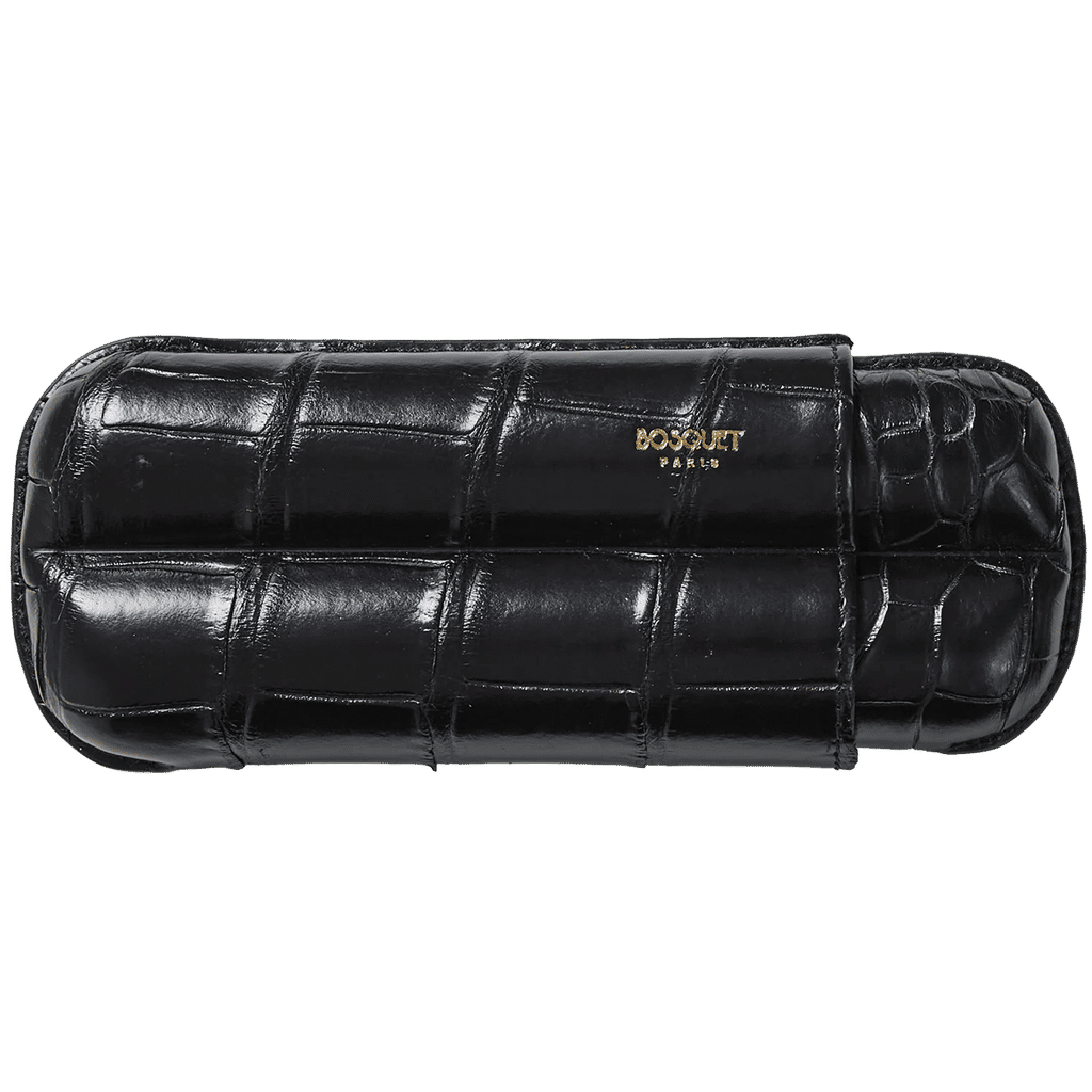 Bosquet Crocodile Cigar Case, Black
