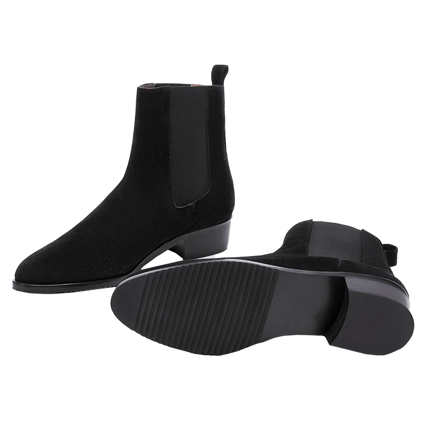 Saint Laurent Wyatt Chelsea Boot Black Suede