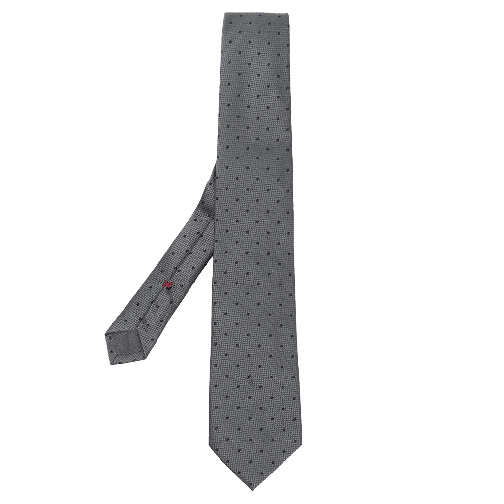 Embroidered Polka-dot Pattern Tie
