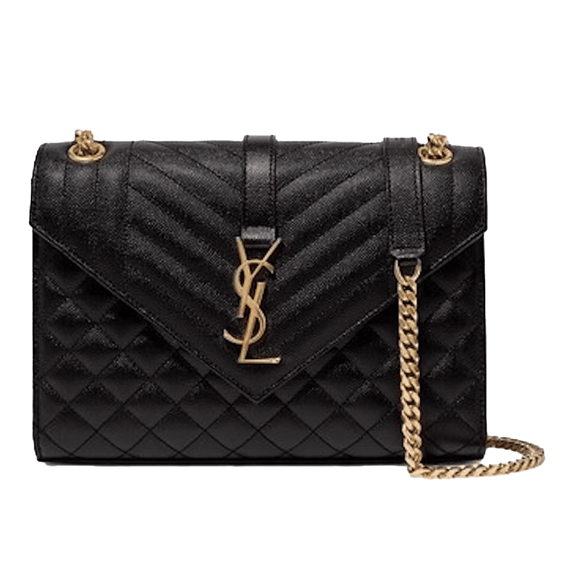 Saint Laurent Envelope Medium Bag Grain de Poudre Black