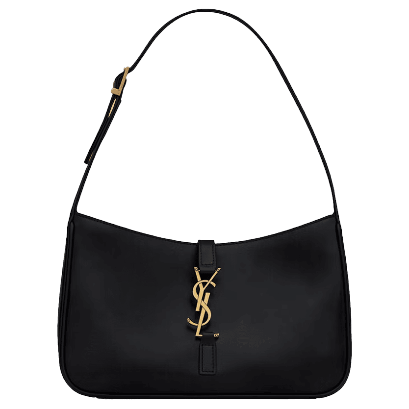 Saint Laurent Le 5 A 7 Hobo Bag In Smooth Leather Noir