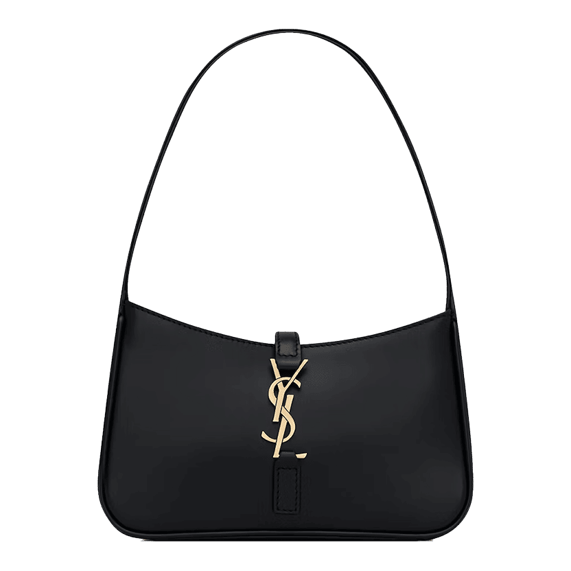Saint Laurent Le 5 A 7 Mini Hobo Bag In Smooth Leather Noir