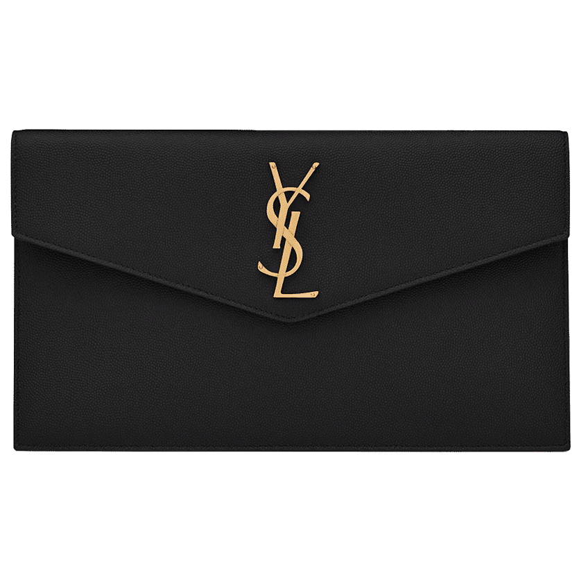 Saint Laurent Uptown Pouch Grain de Poudre Embossed Black