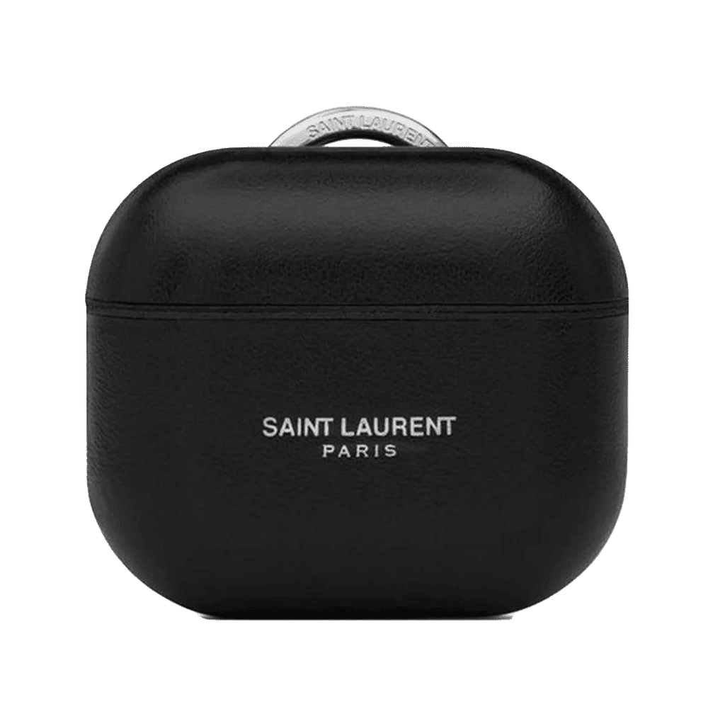 Saint Laurent logo-print leather airpods case