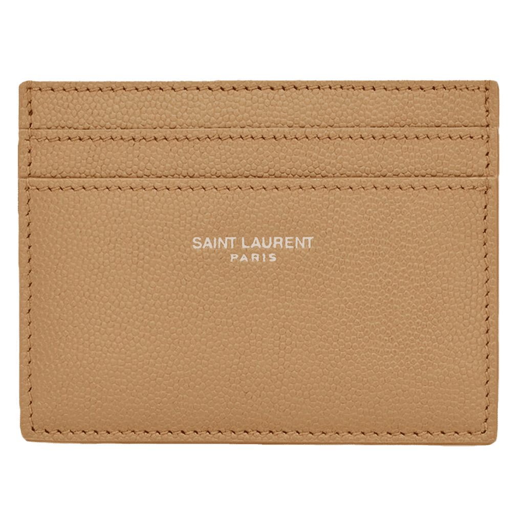 Saint Laurent engraved-logo leather cardholder
