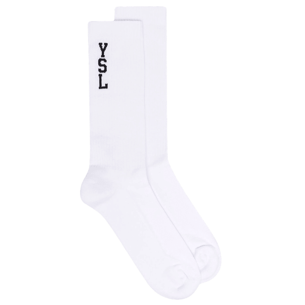 Saint Laurent Intarsia-knit logo socks