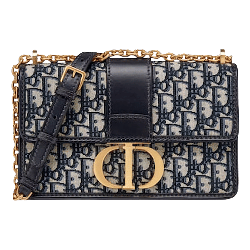 Dior 30 Montaigne Chain Bag Dior Oblique Jacquard Blue