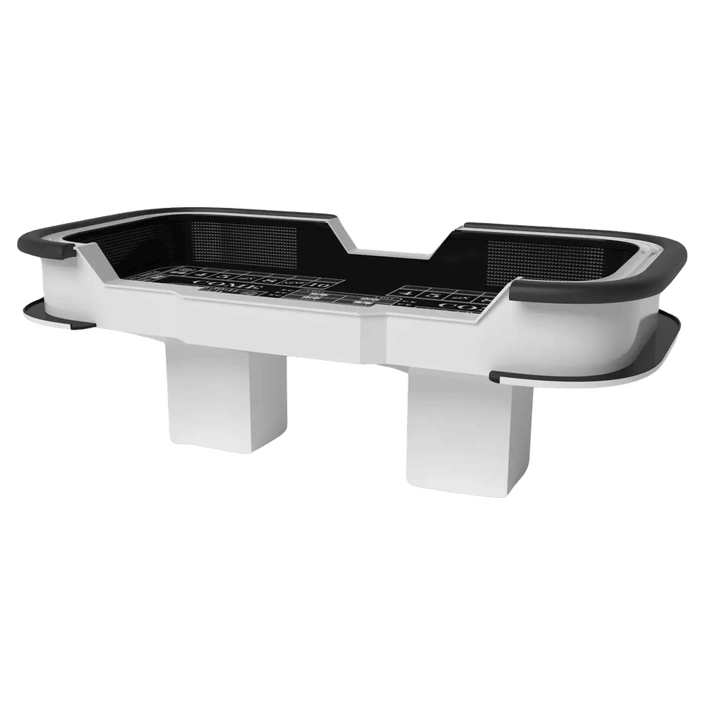 Custom Trestle Craps Table Solid Pantone White Color