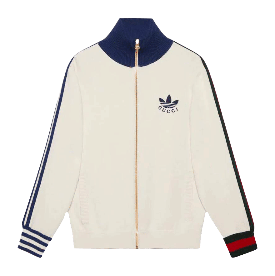 Gucci x Adidas Viscose Zip-Up Jacket White