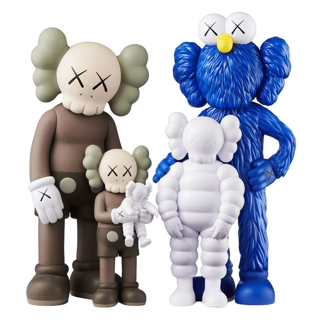 KAWS Family Vinyl Figures Brown/Blue/White