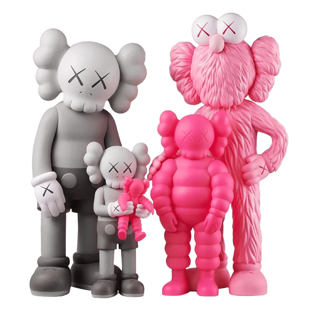 KAWS Family Vinyl Figures Grey/Pink