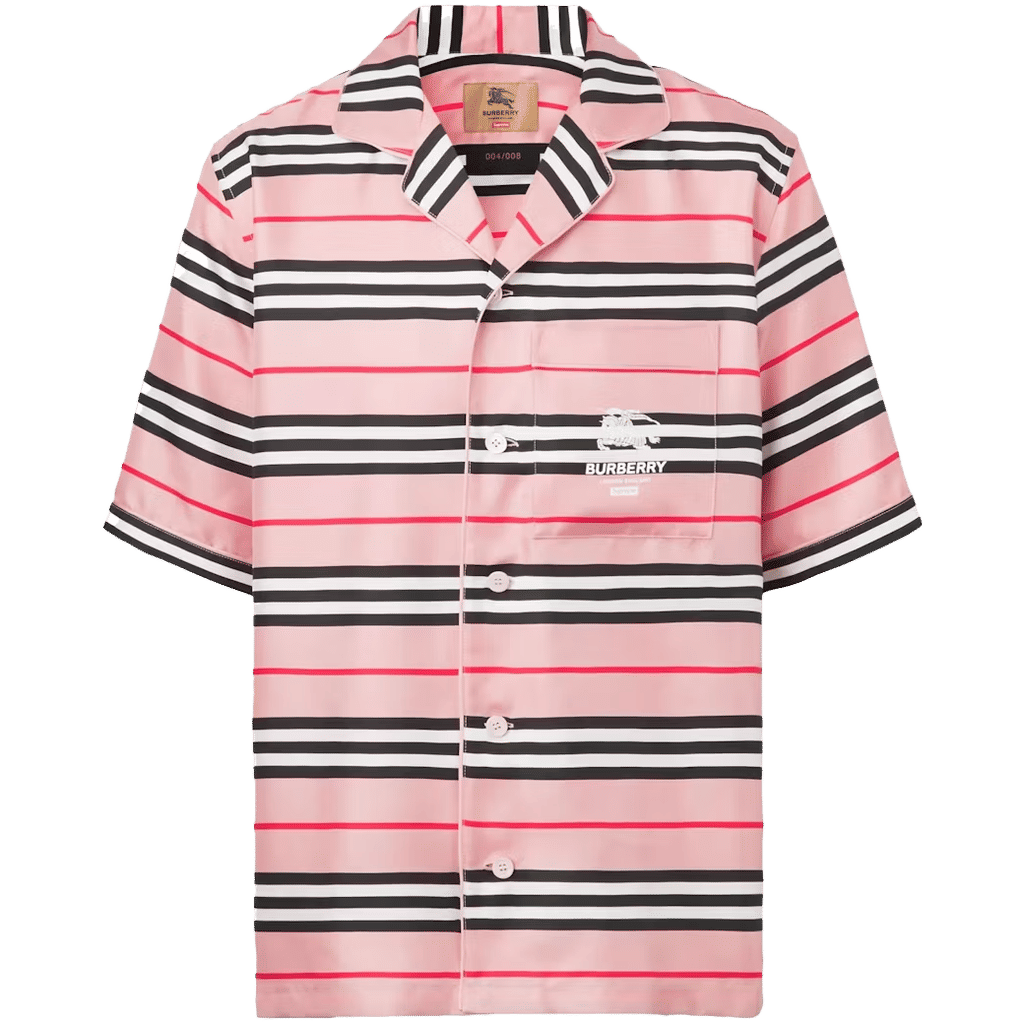 Supreme Burberry Icon Silk Pajama Shirt Dusty Pink