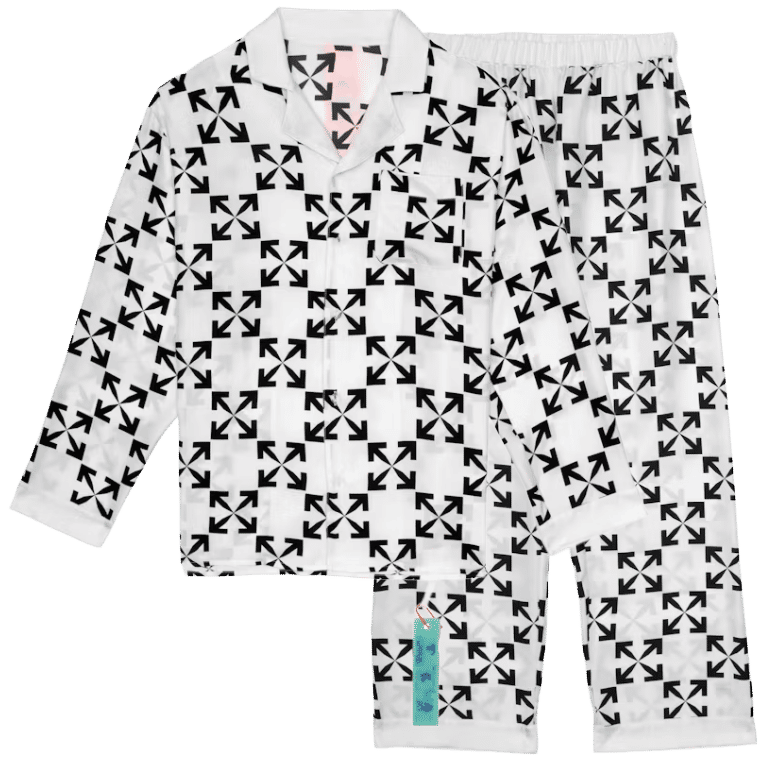 OFF-WHITE Arrow Pattern Pajama White/Black Set
