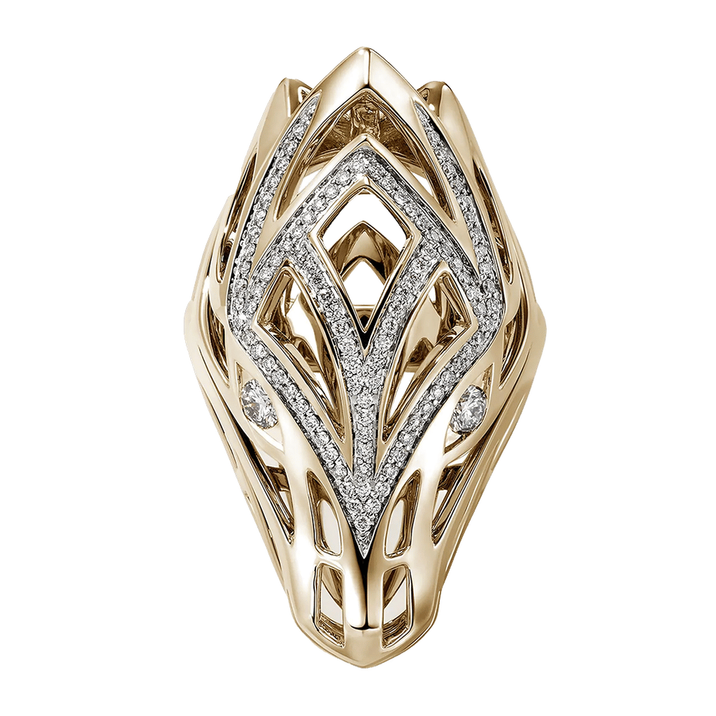 John Hardy 14kt yellow gold Naga Saddle ring