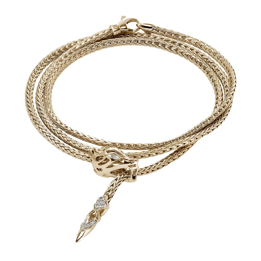 John Hardy 14kt yellow gold Naga wrap bracelet