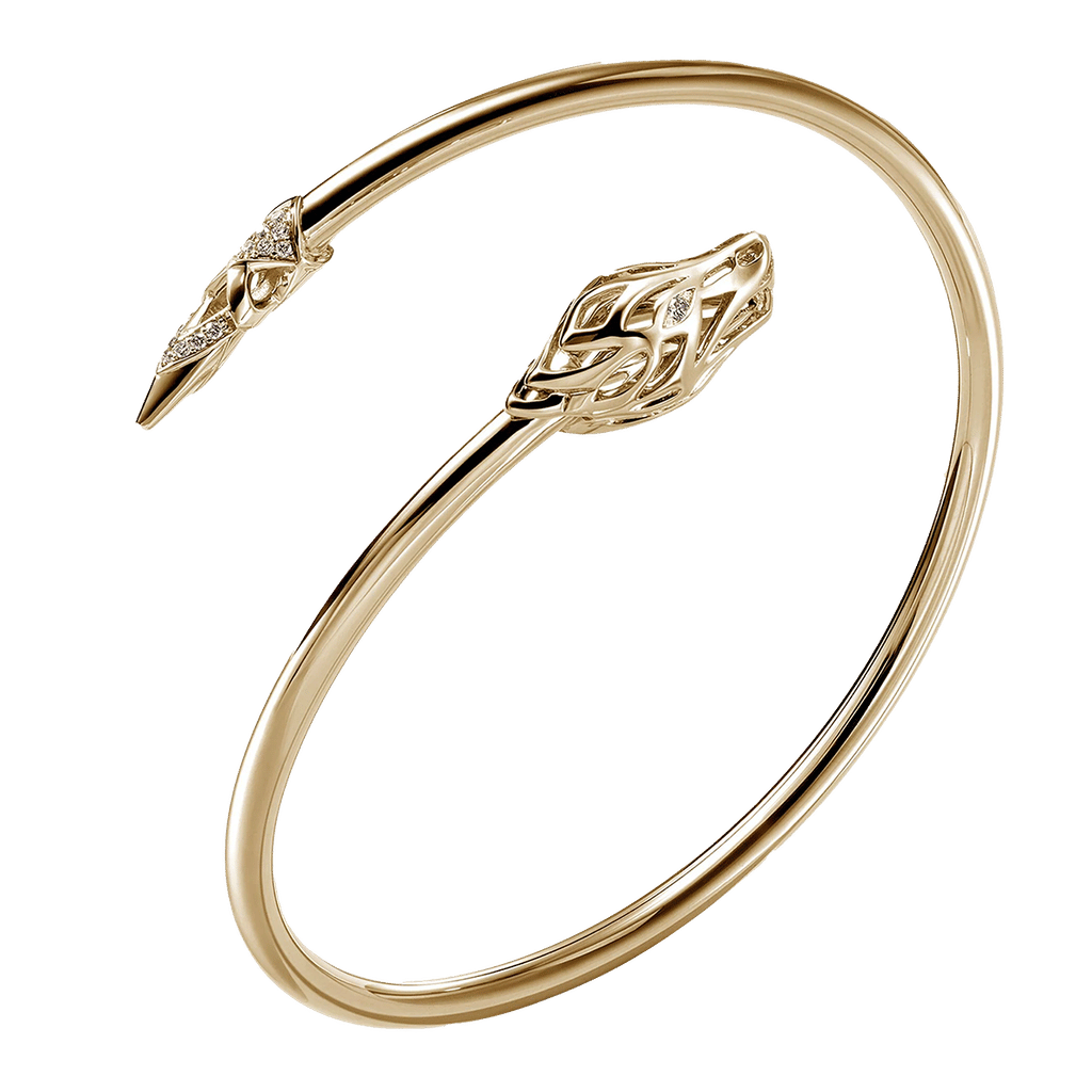 John Hardy 14kt yellow gold Naga cuff bracelet