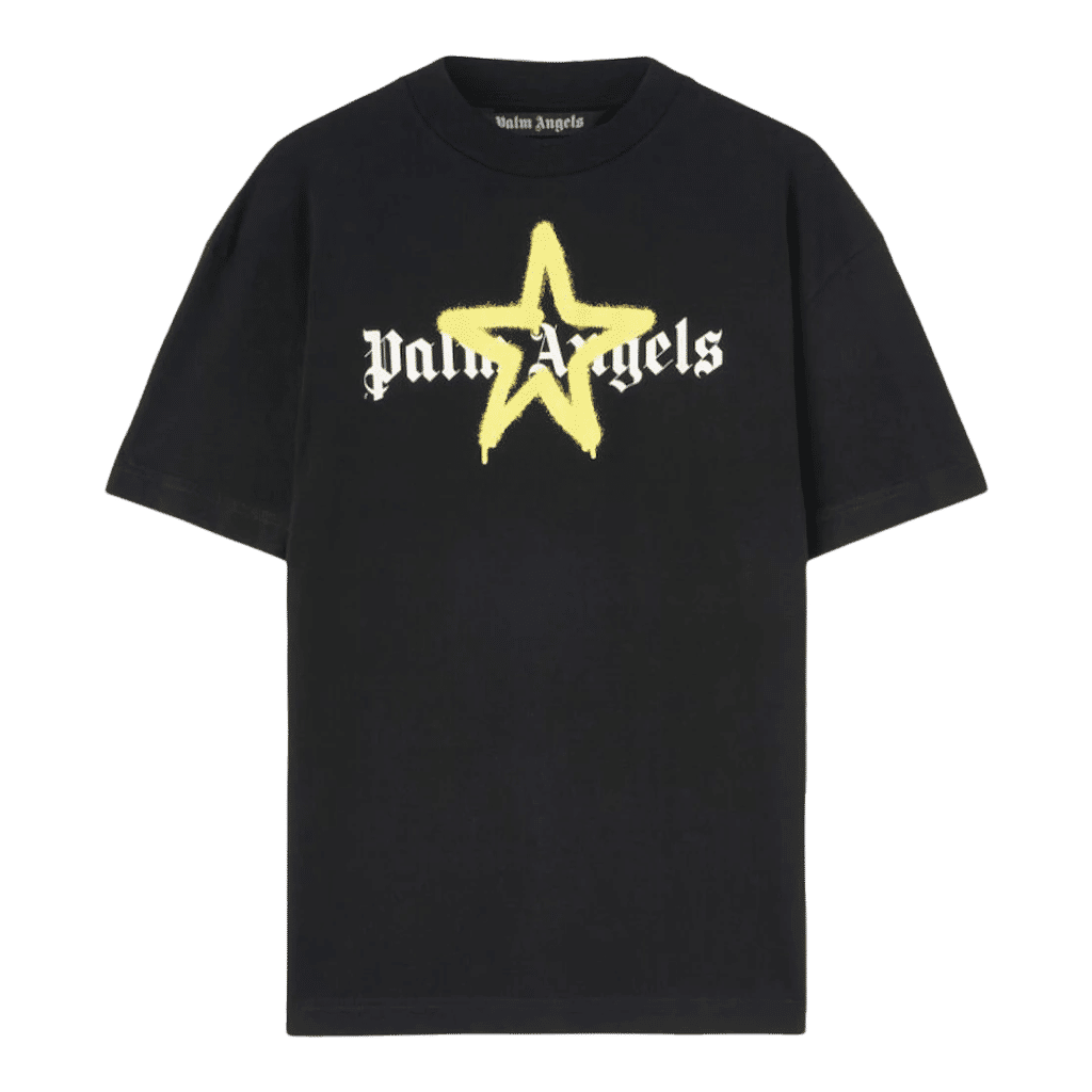 Star Sprayed T-Shirt Black/Yellow