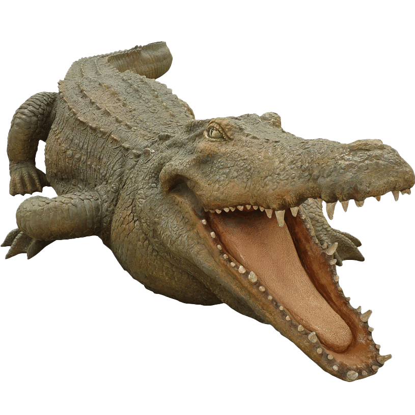 Large Crocodile Mouth Open Life Size Statue