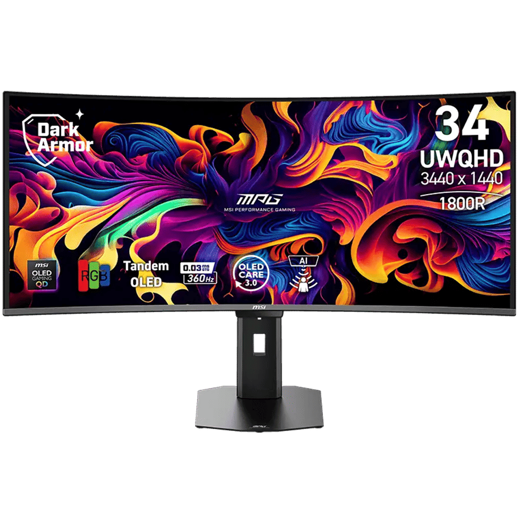 MSI MPG 341CQR QD OLED X36 34in UWQHD 360Hz Curved Monitor
