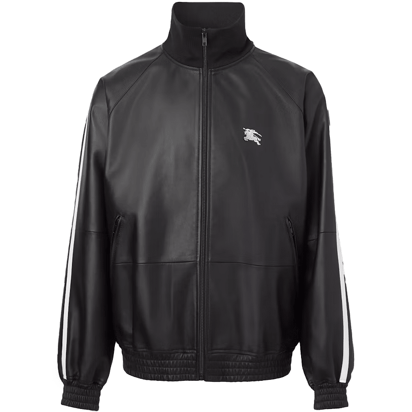 Supreme x Burberry Embroidered Logo Lambskin Funnel-neck Jacket Black