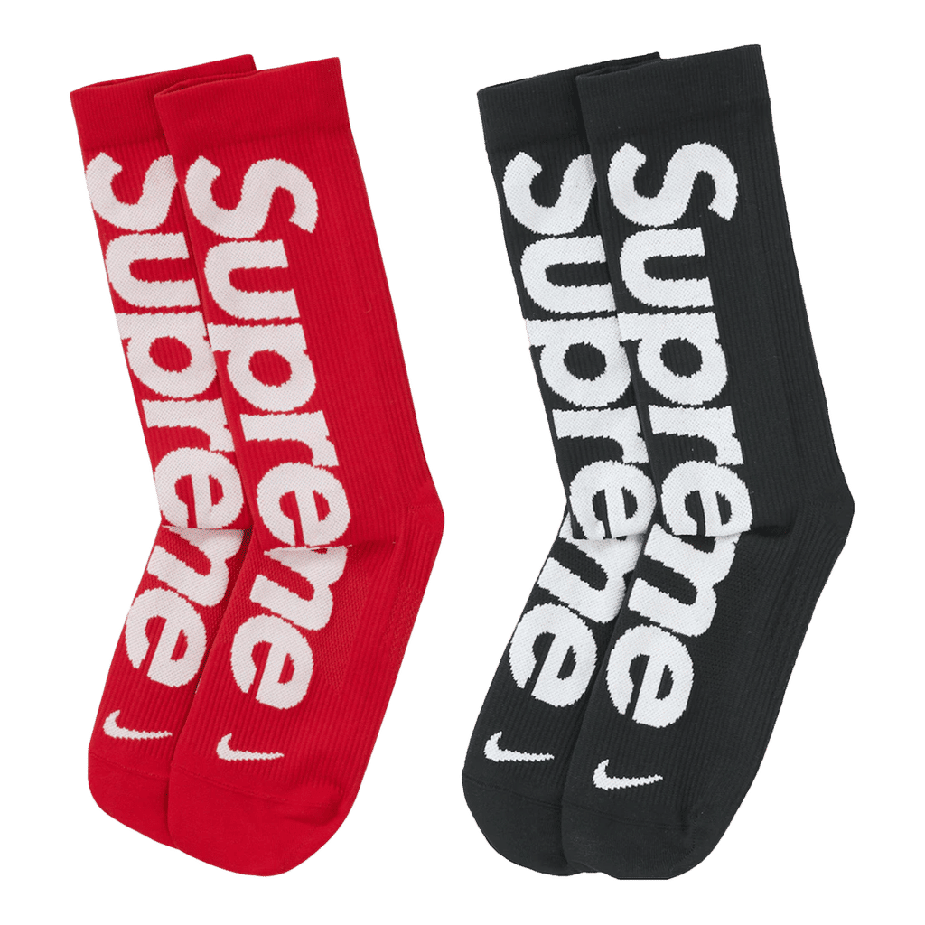 Supreme Nike Lightweight Crew Socks Set Red/Black