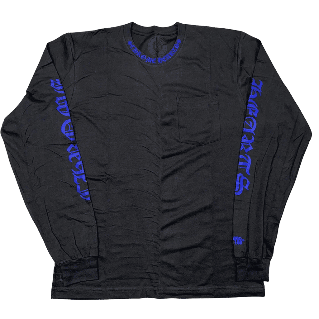 Chrome Hearts 1988 Neck Logo Long Sleeve T-Shirt in Black/Blue