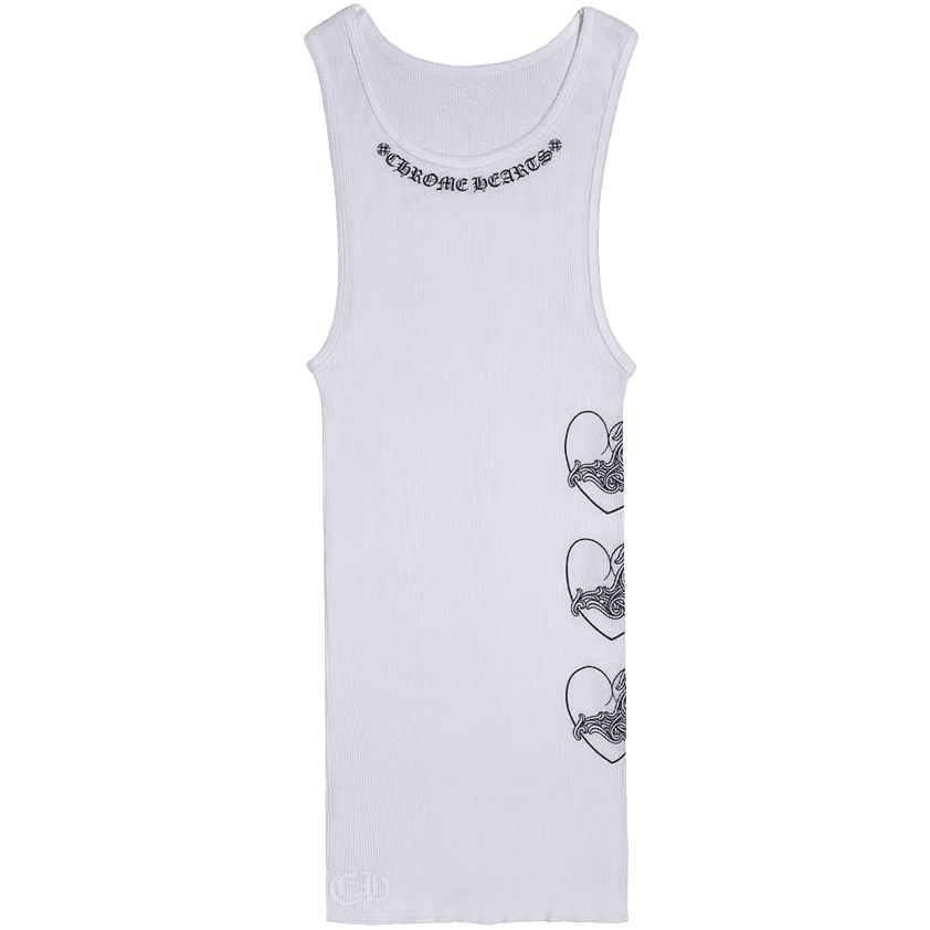 Chrome Hearts “Love You” Rib Tank in White/Black
