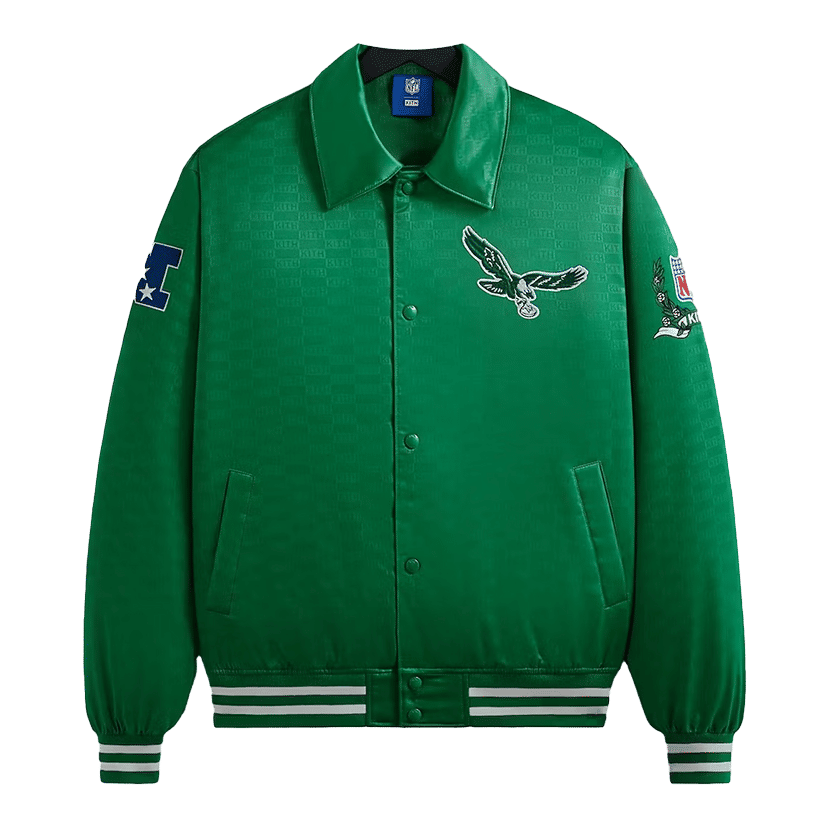 Kith x NFL Eagles Satin Bomber Jacket Parrot