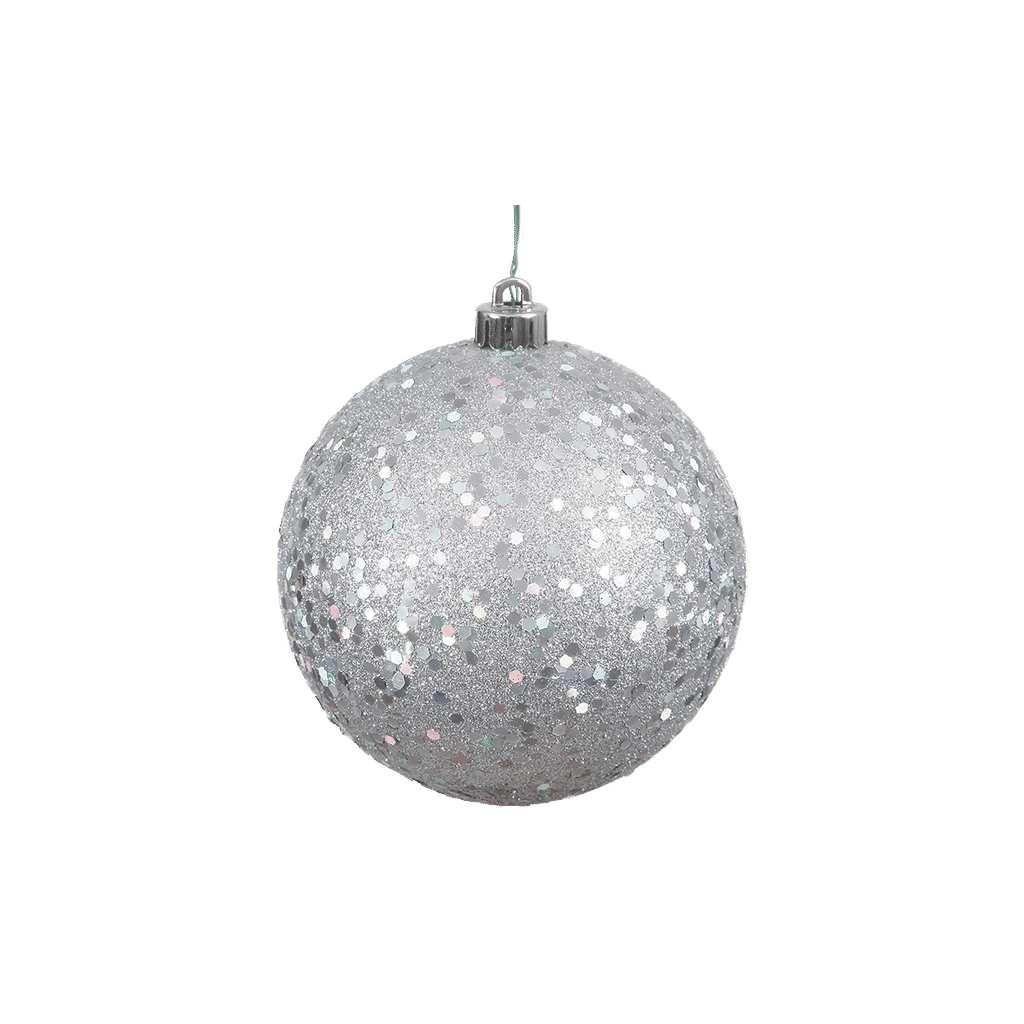 Silver Sequin Ball Ornament