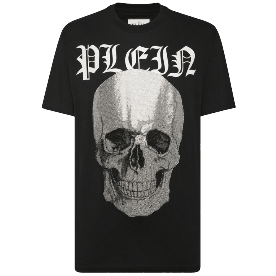 Phillip Plein T-shirt Round Neck Ss With Crystals Skull